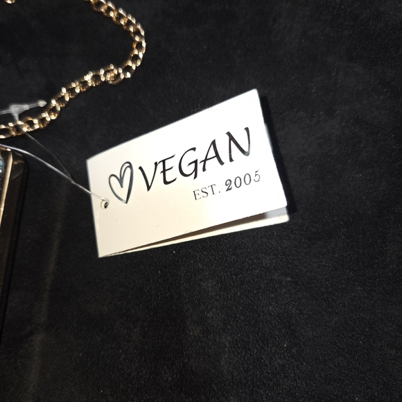 VEGAN EST 2005 MINI PURSE Blue And Pink Hearts Beaded Look - Picture 2 of 11